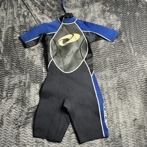 THE REALM Black & Blue Short Spring Suit Wetsuit youth Size 8